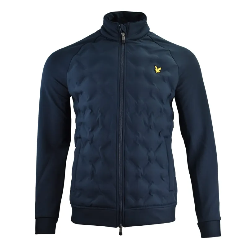 Lyle & Scott Check Quilt Back Fleece Jacket - Navy sold by Original Green