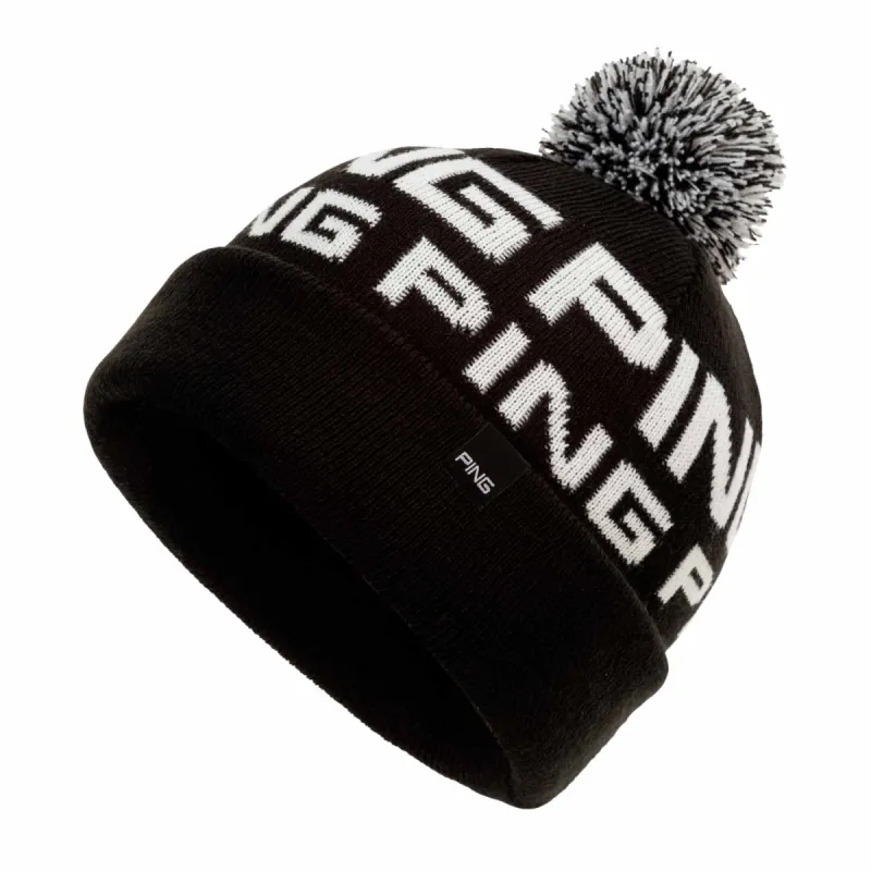 Ping Logo Bobble II Golf Knit Hat - Black/White sold by Original Green