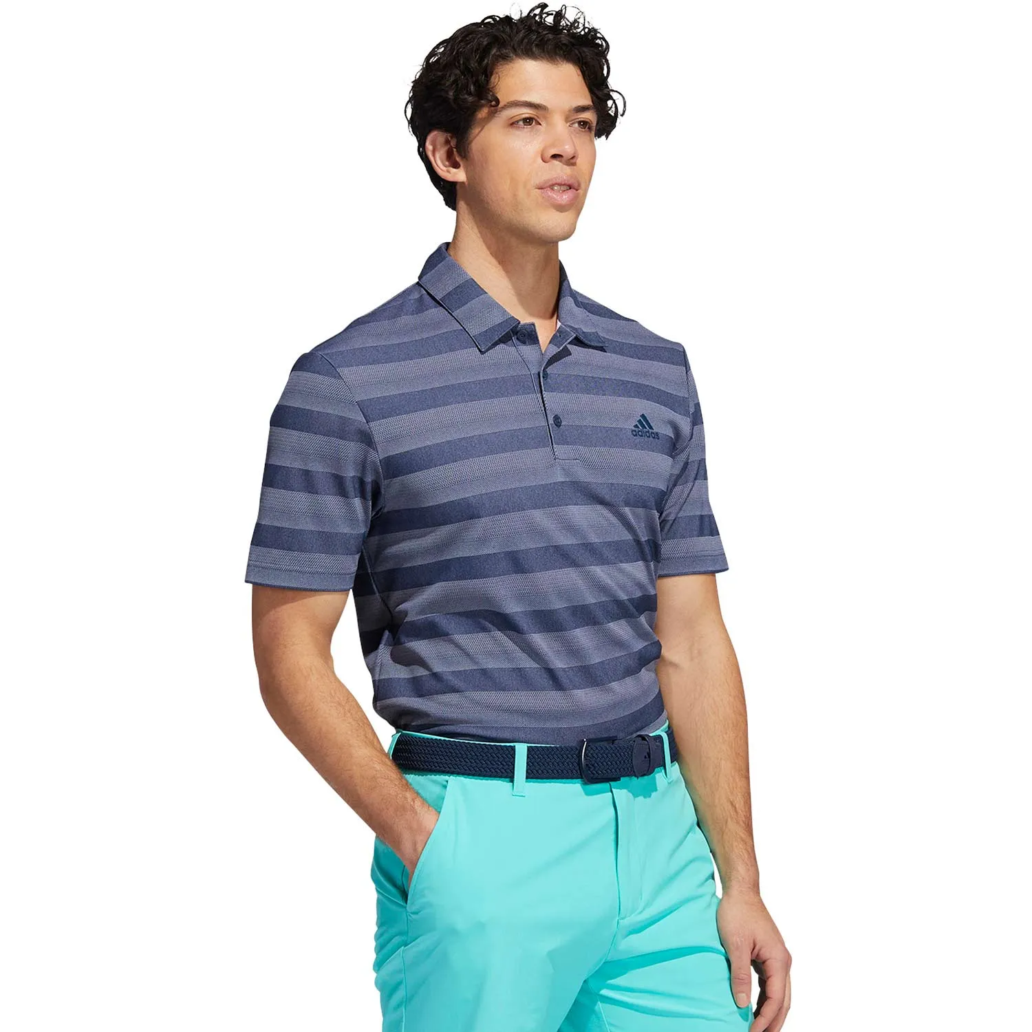 adidas Two-Colour Striped Polo Shirt - Navy/White sold by Original Green product image thumbnail 2