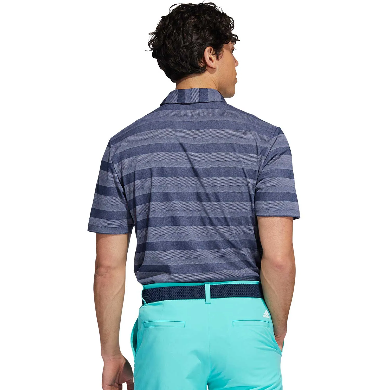 adidas Two-Colour Striped Polo Shirt - Navy/White sold by Original Green product image thumbnail 3