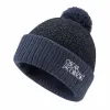 Oscar Jacobson Tammis Bobble Hat - China Blue Marl sold by Original Green