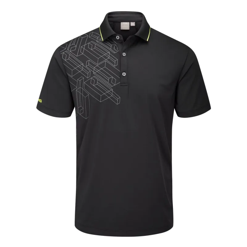 Ping 1A Putter Golf Polo Shirt - Black made by Ping