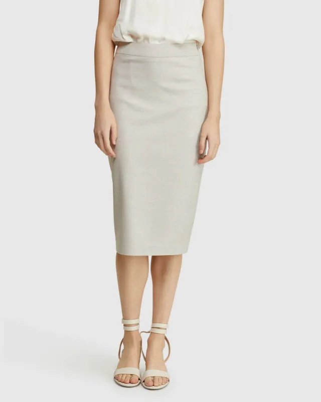 Peggy Stretch Eco Suit Skirt sold by Oxford Shop