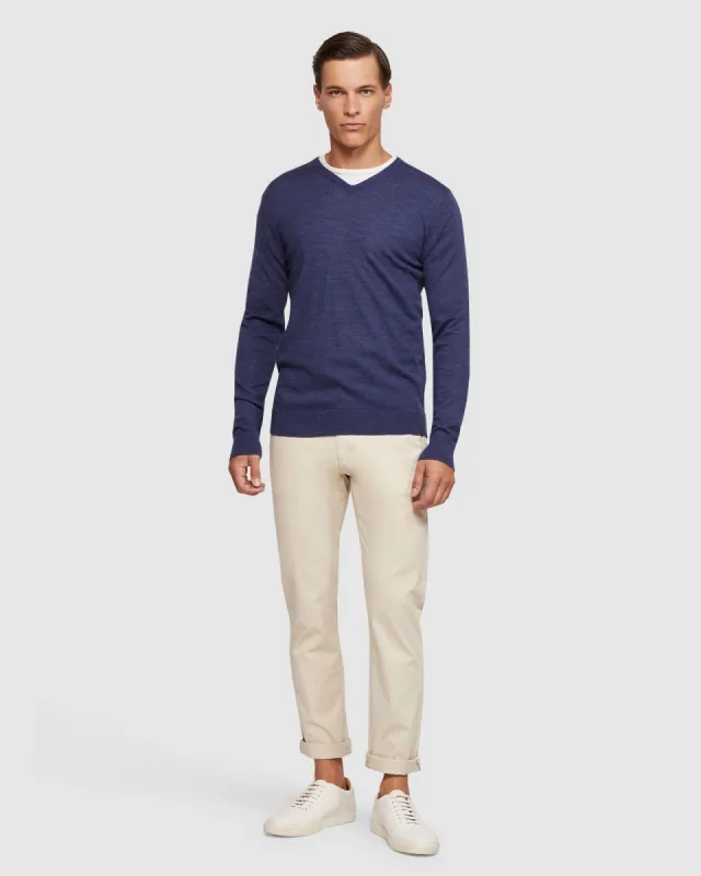 V-Neck Pure Merino Wool Pullover sold by Oxford Shop
