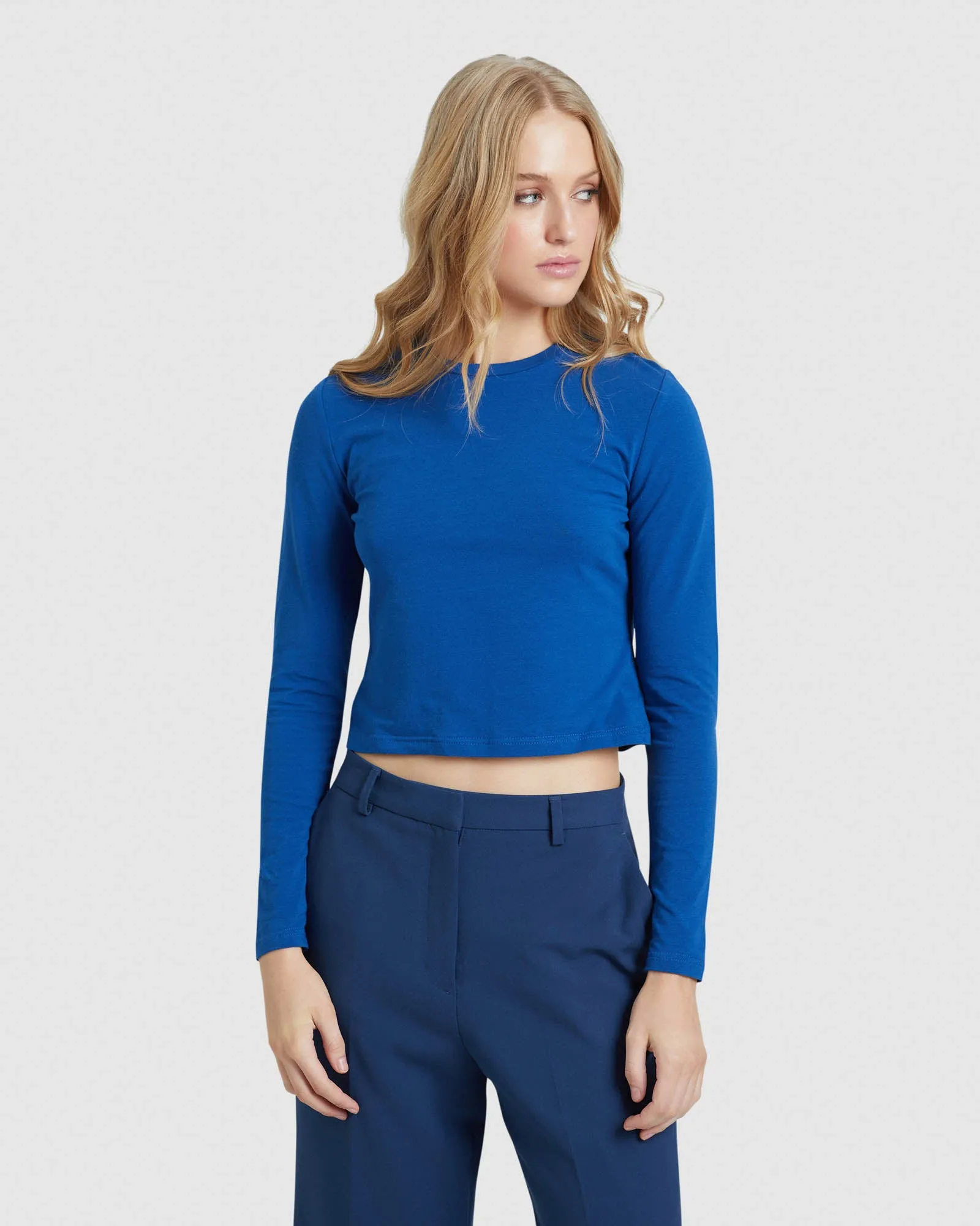 Claudie Crop Long Sleeve T-Shirt sold by Oxford Shop