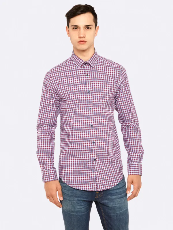 Kenton Check Shirt Mulberry sold by Oxford Shop