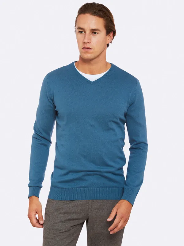 Basic Cotton V-Neck Pullover sold by Oxford Shop