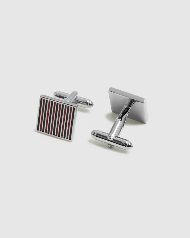 Square Stripe Cuff Link Set sold by Oxford Shop