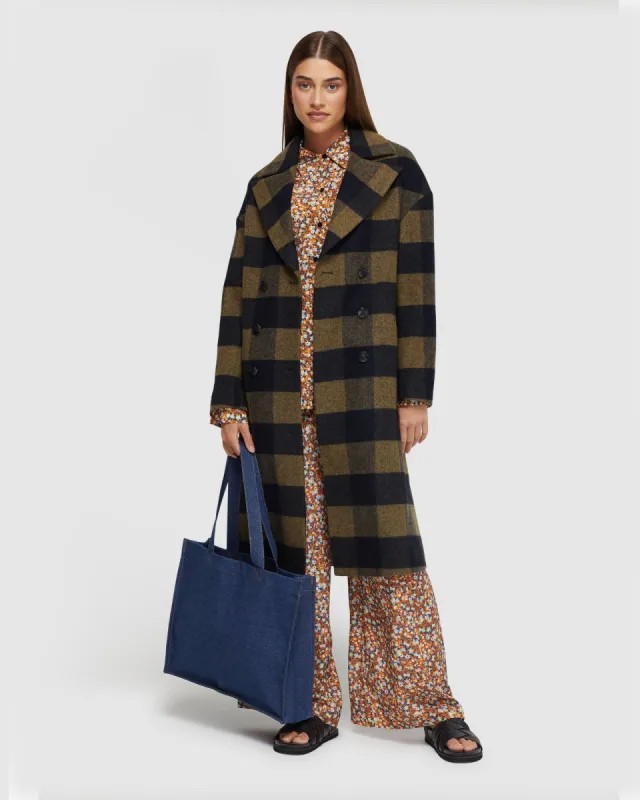 Anna Wool Rich Check Coat sold by Oxford Shop