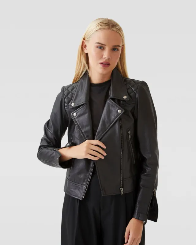 Emma Biker Leather Jacket sold by Oxford Shop