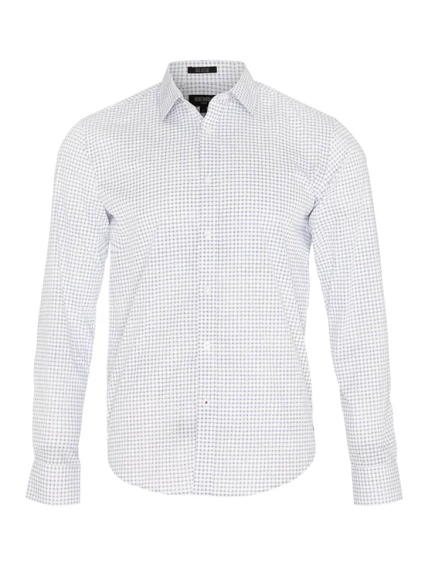 Beckton Printed Dress Shirt Wht/ sold by Oxford Shop