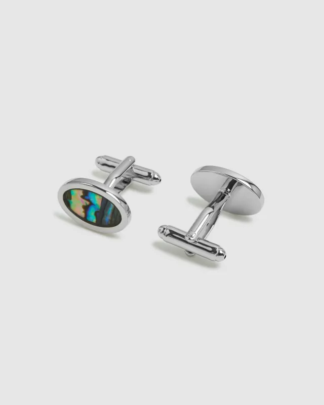 Abalone Oval Cuff Link Set sold by Oxford Shop