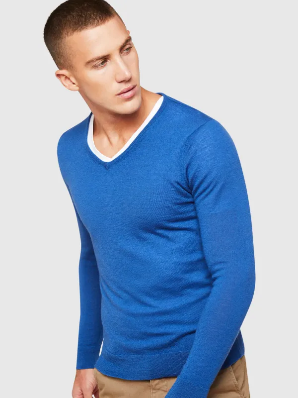 MERINO WOOL V-NECK KNIT sold by Oxford Shop