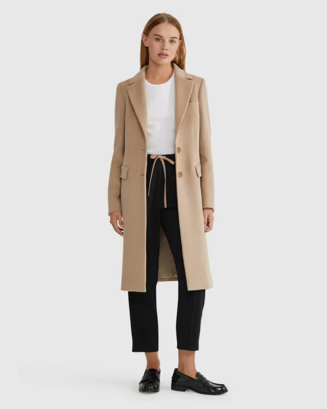 Ruby Wool Rich Tailored Overcoat sold by Oxford Shop