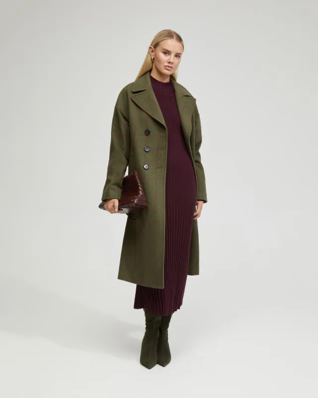 Anna Wool Rich Check Coat sold by Oxford Shop