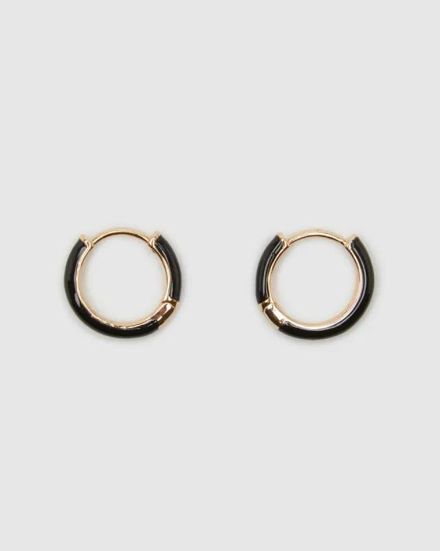 LUNA BLACK MINI HOOP sold by Oxford Shop