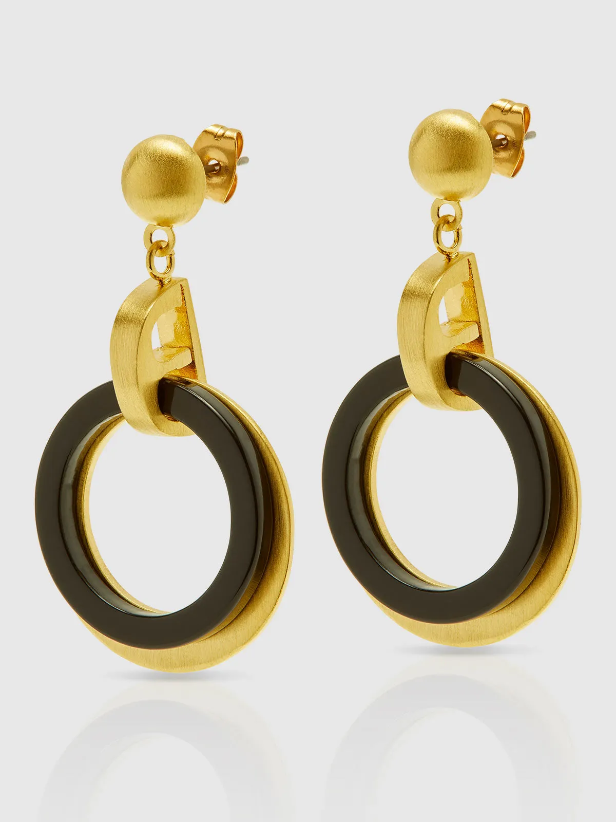 GAIL BLACK/GOLD EARRINGS sold by Oxford Shop product image thumbnail 2