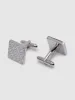 Silver Weave Square Cufflink Set sold by Oxford Shop