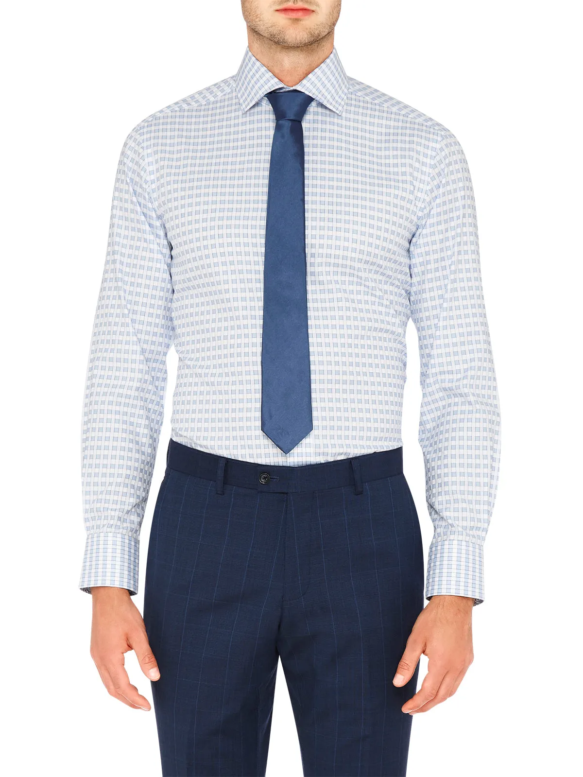 MILANO LUXURY SHIRT SKY/ WHITE sold by Oxford Shop product image thumbnail 3
