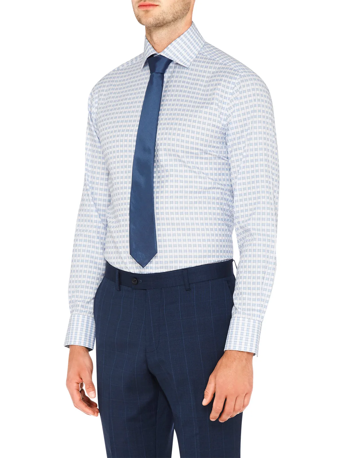 MILANO LUXURY SHIRT SKY/ WHITE sold by Oxford Shop product image thumbnail 4