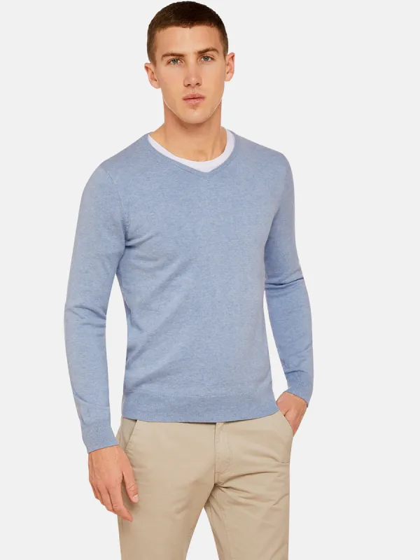 Cotton Cashmere Vneck Pullover sold by Oxford Shop
