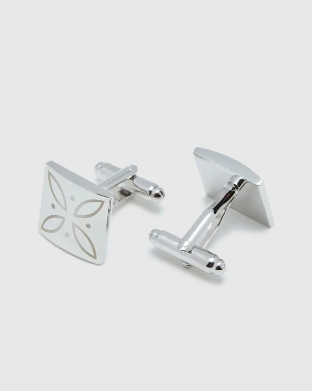 Engraved Square Cufflink Set sold by Oxford Shop