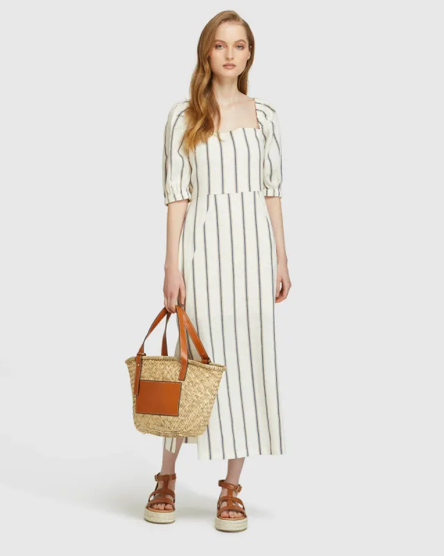 Max Striped Linen Blend Dress sold by Oxford Shop