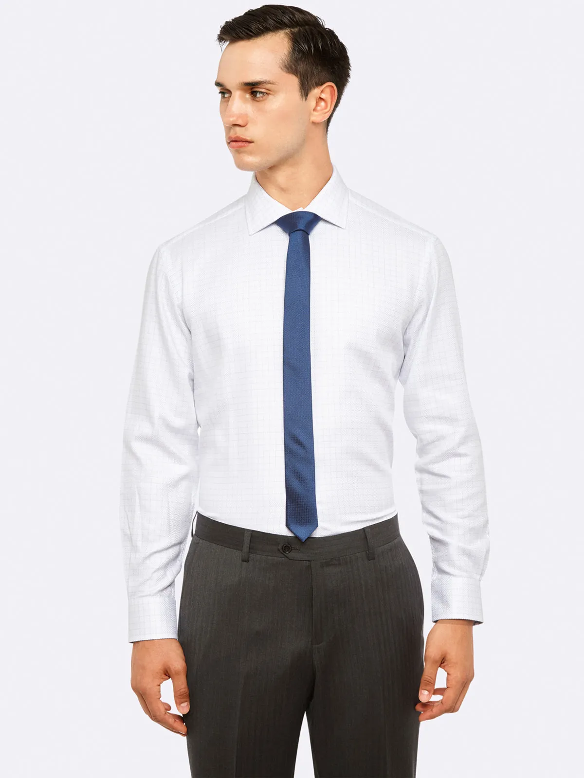 ISLINGTON DOBBY SHIRT SKY/ WHITE sold by Oxford Shop