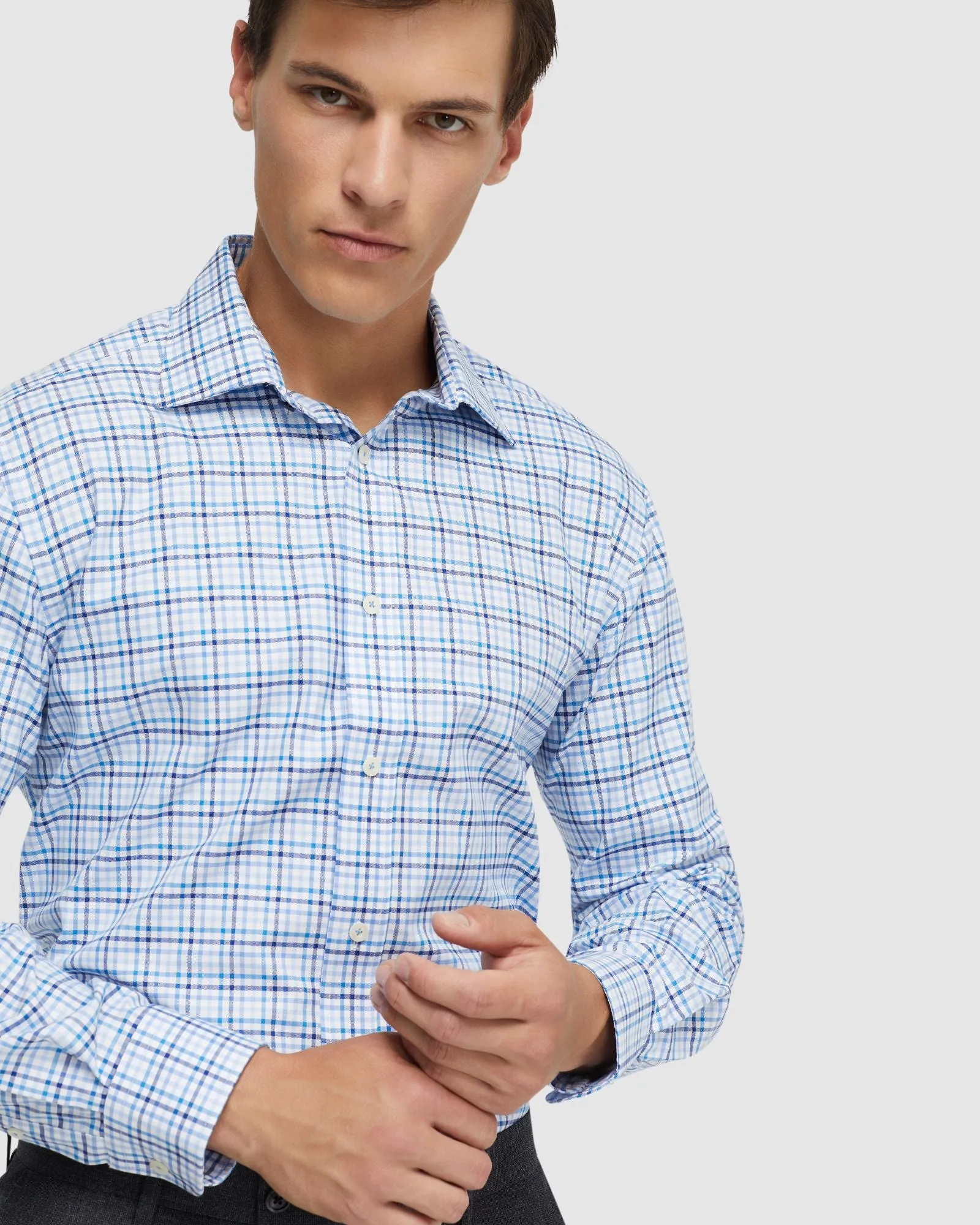 Islington Cotton Small Check Shirt sold by Oxford Shop product image thumbnail 4
