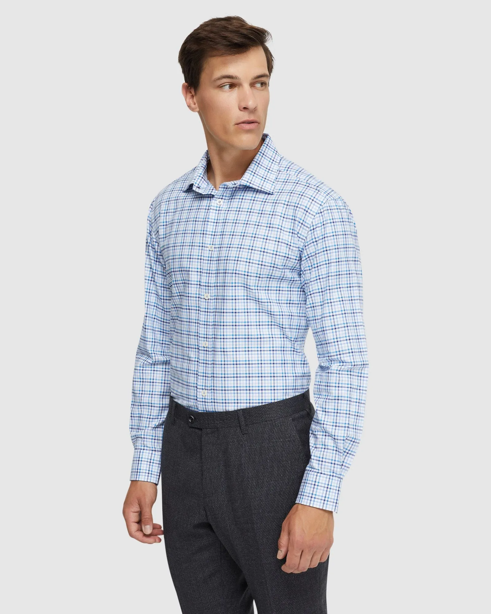 Islington Cotton Small Check Shirt sold by Oxford Shop product image thumbnail 2