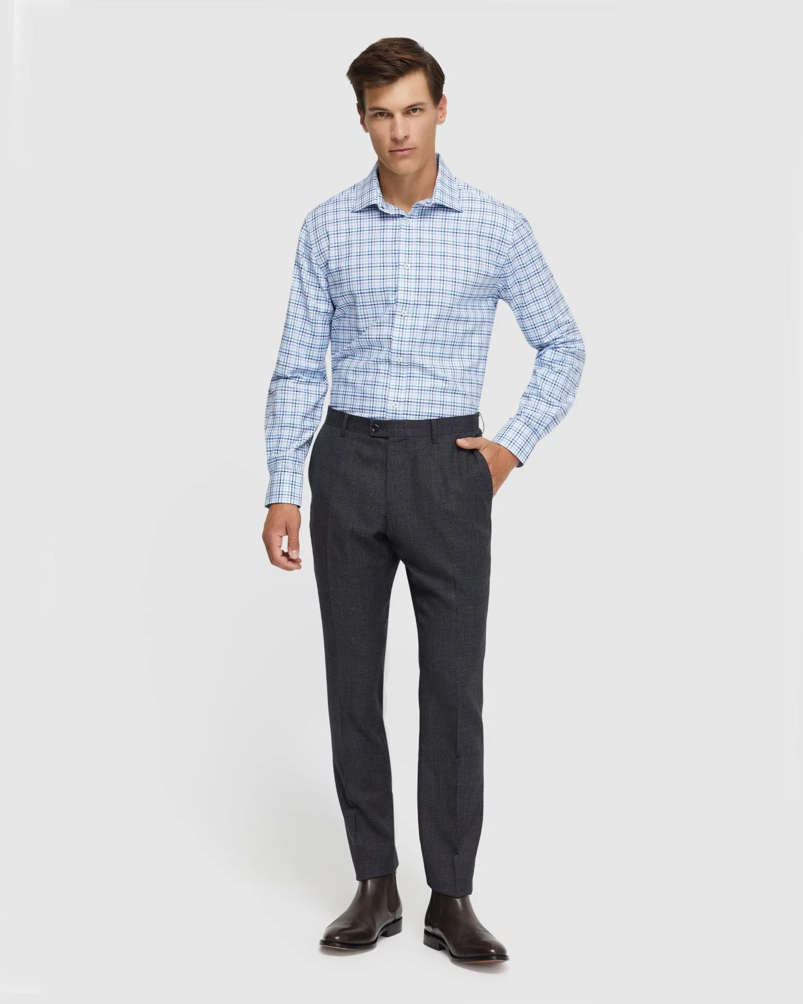Islington Cotton Small Check Shirt sold by Oxford Shop product image thumbnail 5