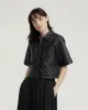 Lola Nappa Leather Short Sleeve Shirt sold by Oxford Shop