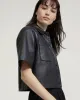 Lola Nappa Leather Short Sleeve Shirt sold by Oxford Shop