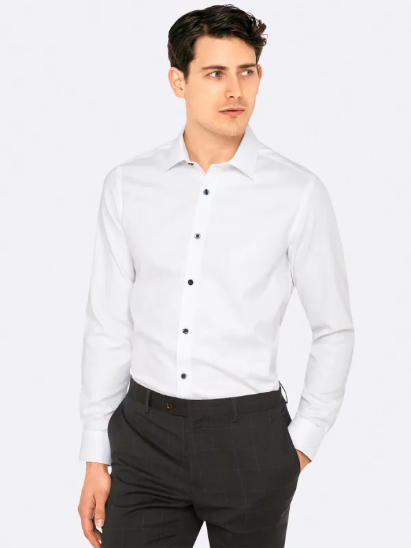 Beckton Travel Dobby Shirt White sold by Oxford Shop