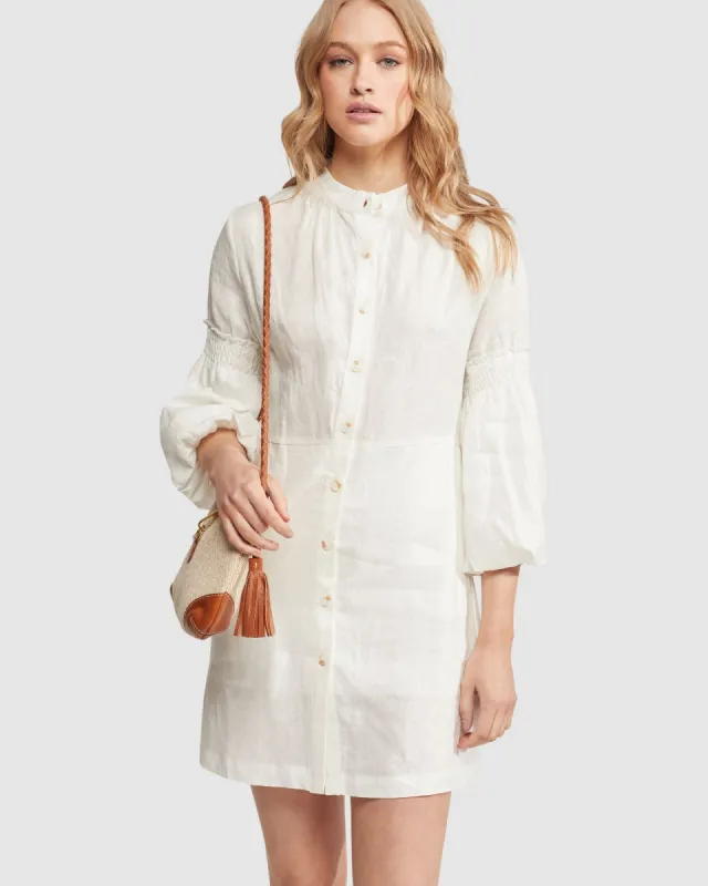 Kiana Balloon Sleeve Linen Dress sold by Oxford Shop