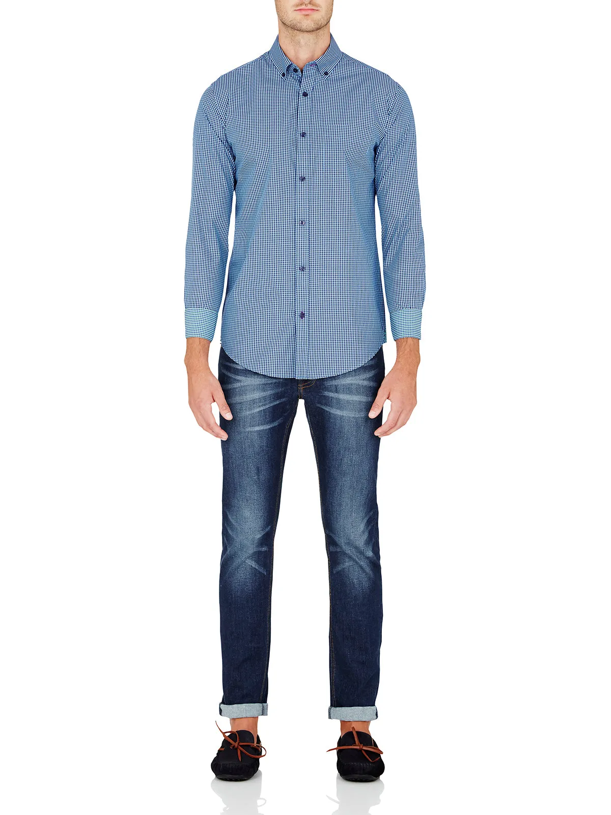 Stratton Mini Check Shirt Aq sold by Oxford Shop product image thumbnail 2