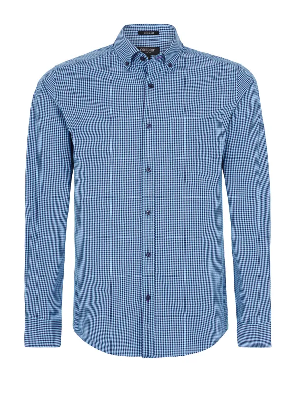 Stratton Mini Check Shirt Aq sold by Oxford Shop