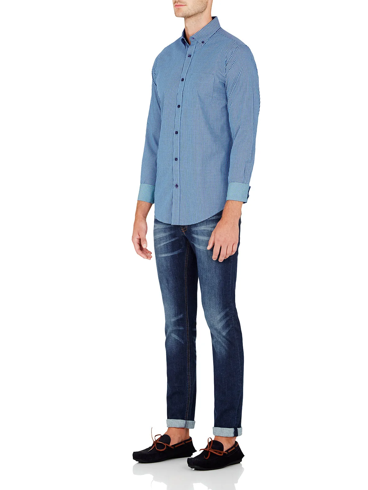 Stratton Mini Check Shirt Aq sold by Oxford Shop product image thumbnail 3