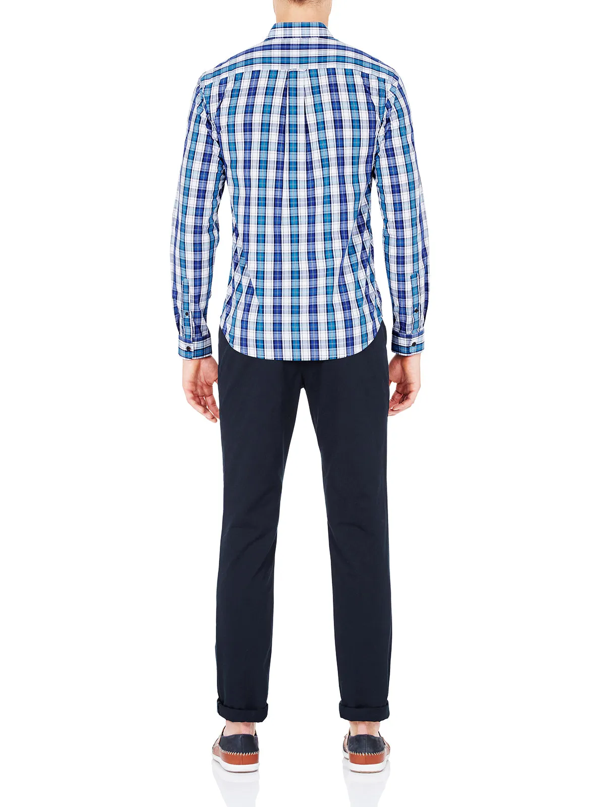Uxbridge Checked Shirt Petrol/ sold by Oxford Shop product image thumbnail 5
