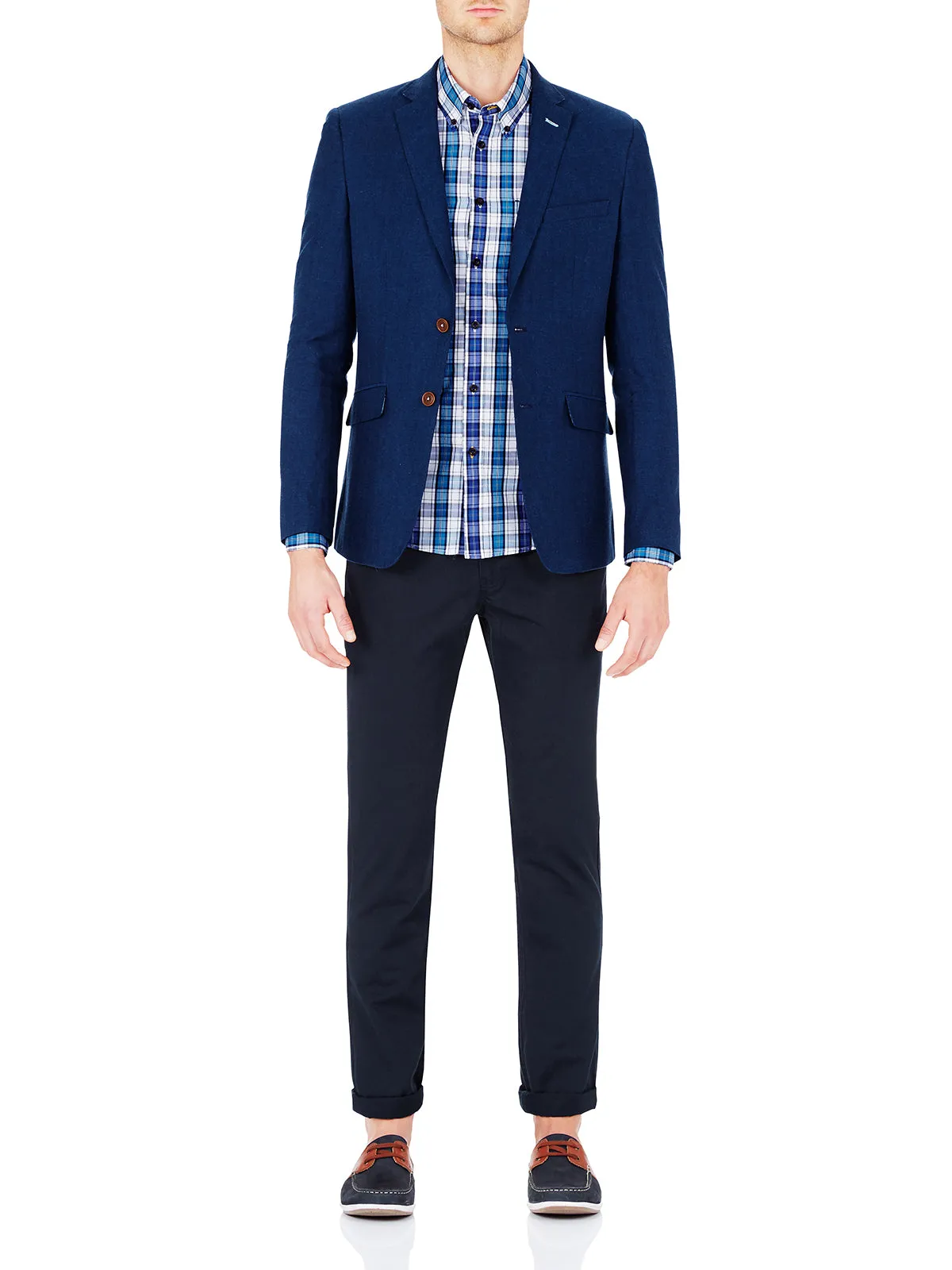 Uxbridge Checked Shirt Petrol/ sold by Oxford Shop product image thumbnail 2