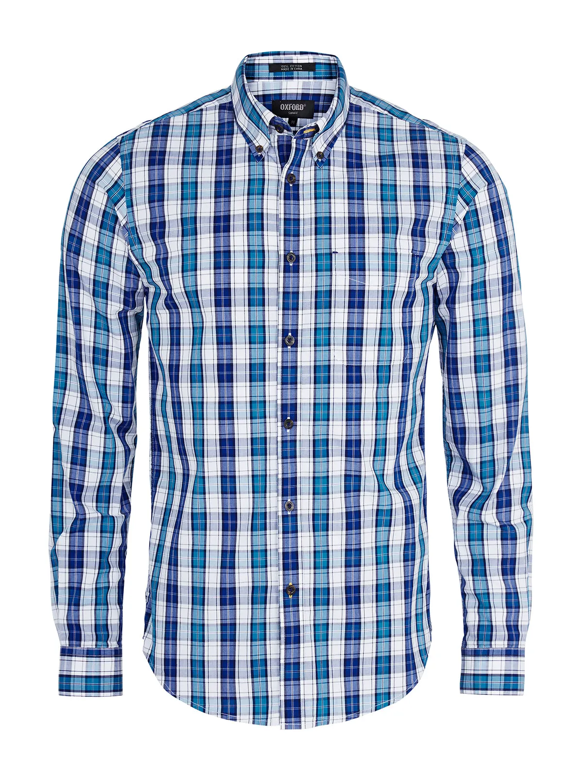 Uxbridge Checked Shirt Petrol/ sold by Oxford Shop