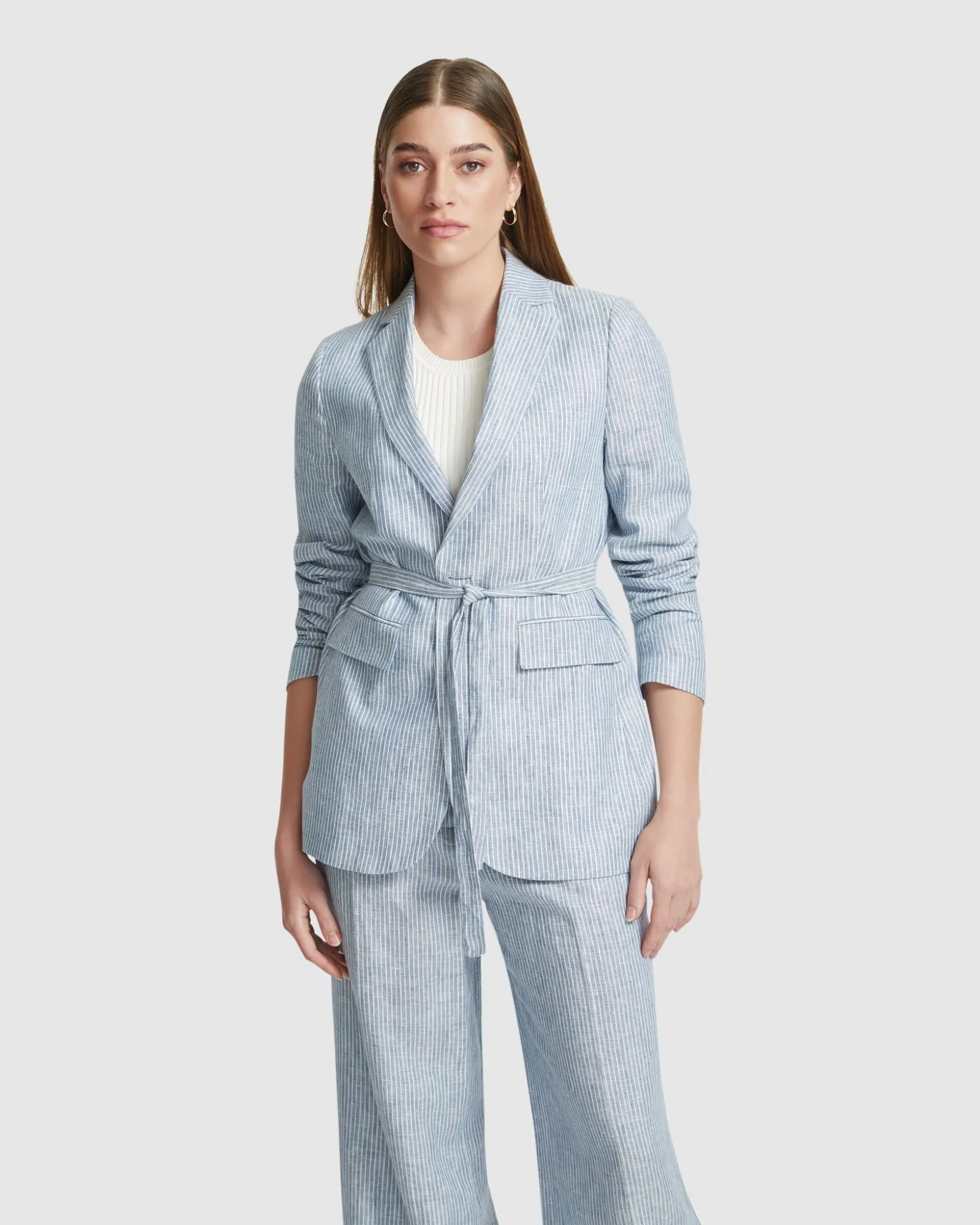 Lola Linen Stripe Jacket sold by Oxford Shop product image thumbnail 5