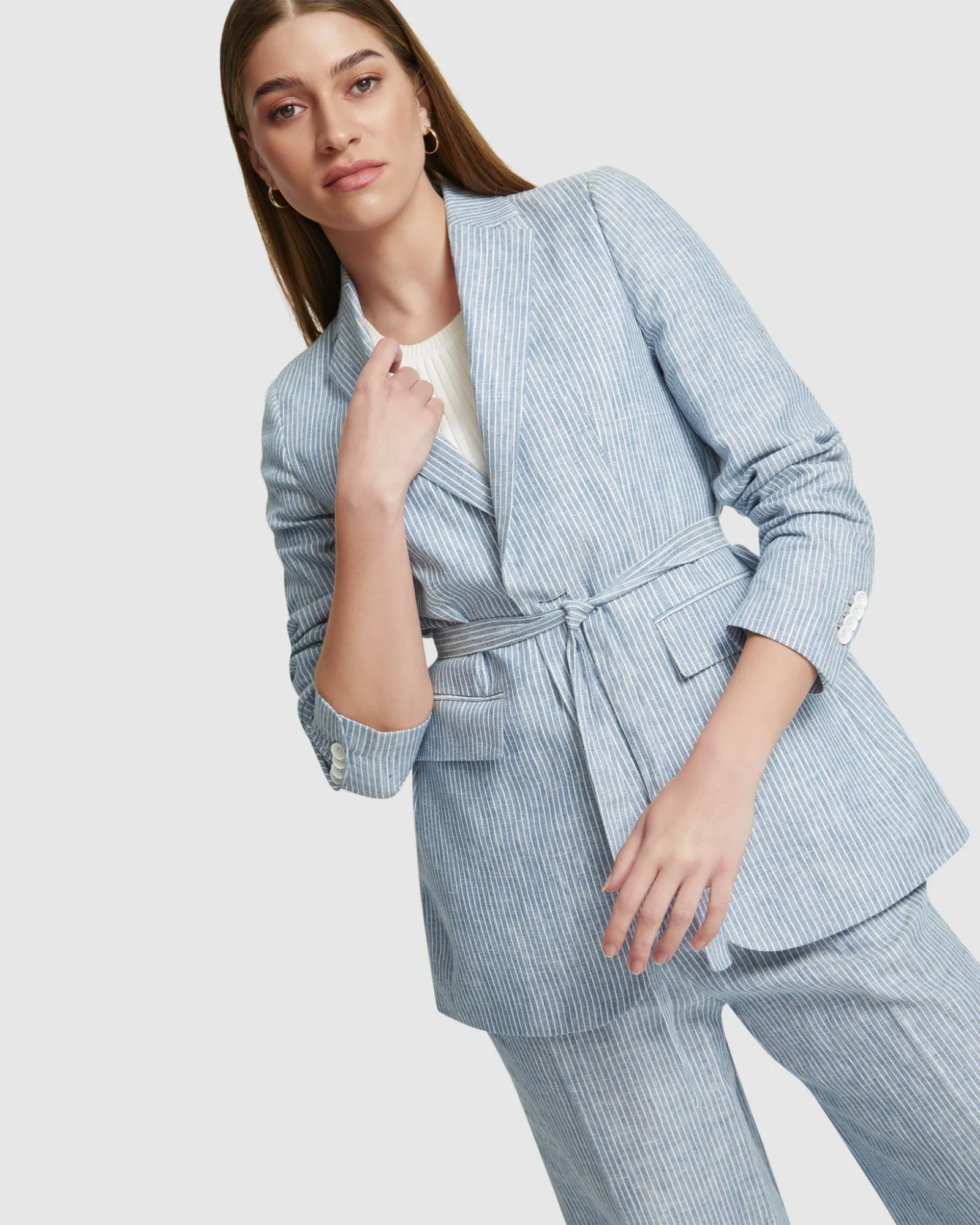 Lola Linen Stripe Jacket sold by Oxford Shop product image thumbnail 4