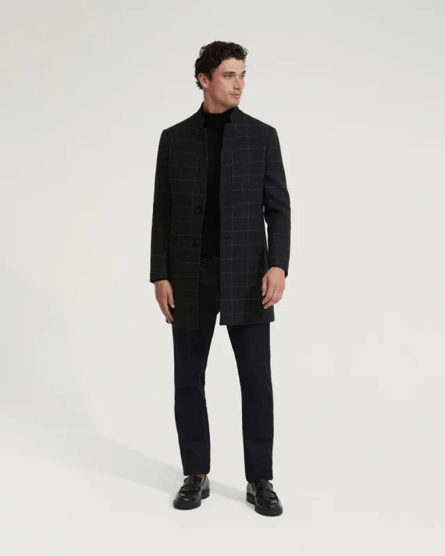 Austin Wool Rich Checked Overcoat sold by Oxford Shop