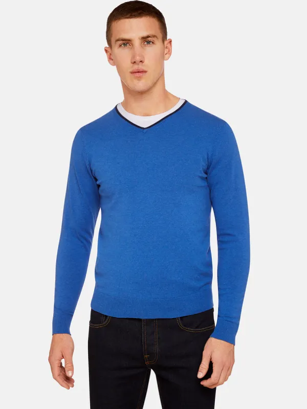 Perry V-Neck With Tipping Pover sold by Oxford Shop