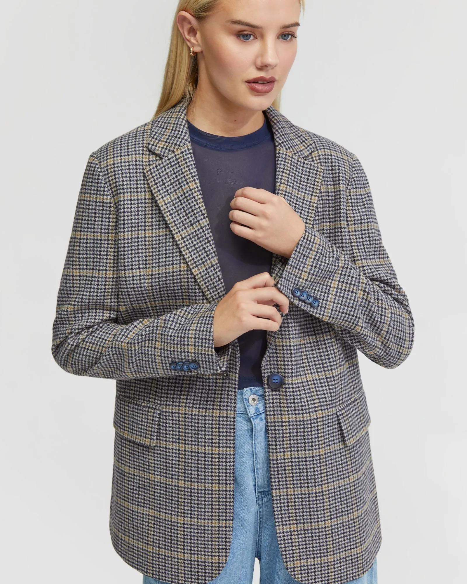 Willow Wool Rich Check Blazer sold by Oxford Shop product image thumbnail 4
