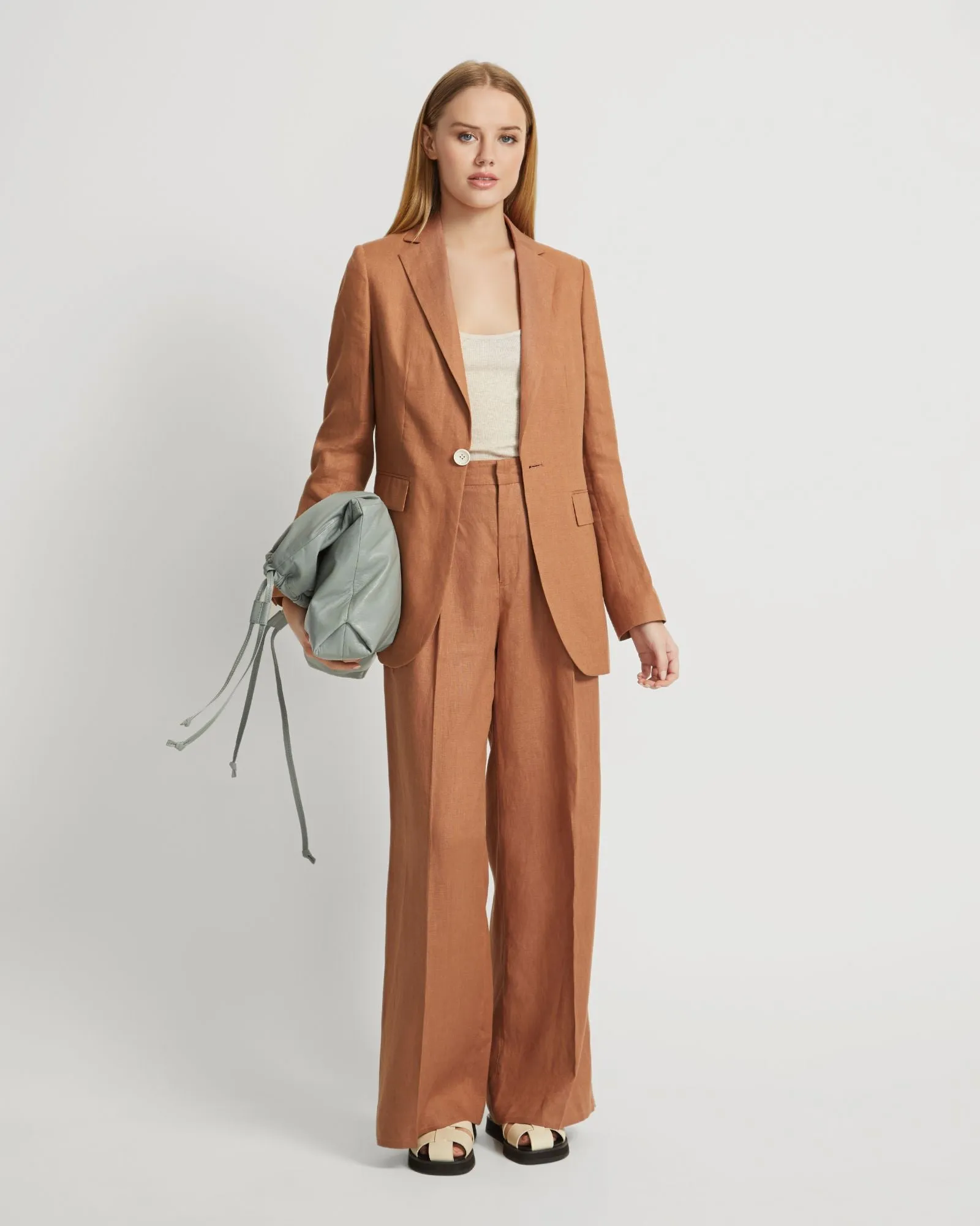 Sonia Linen Wide Leg Trousers sold by Oxford Shop product image thumbnail 5