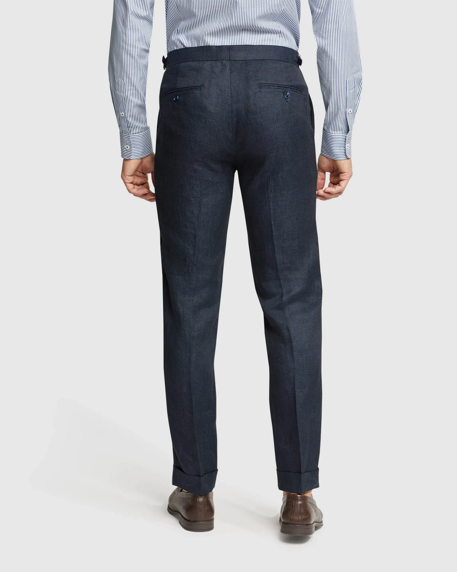 Folded Cuff Linen Trousers sold by Oxford Shop product image thumbnail 3