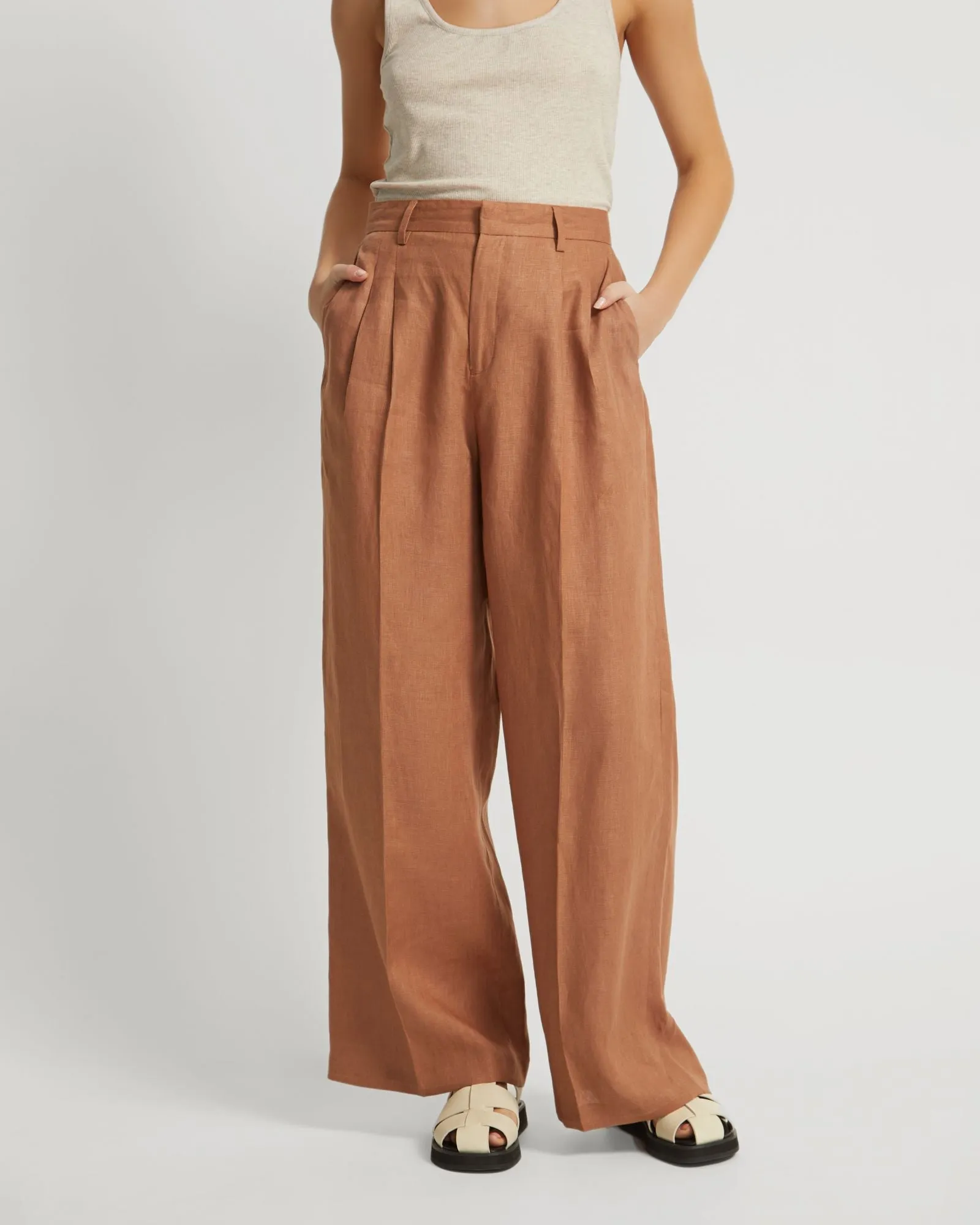 Sonia Linen Wide Leg Trousers sold by Oxford Shop