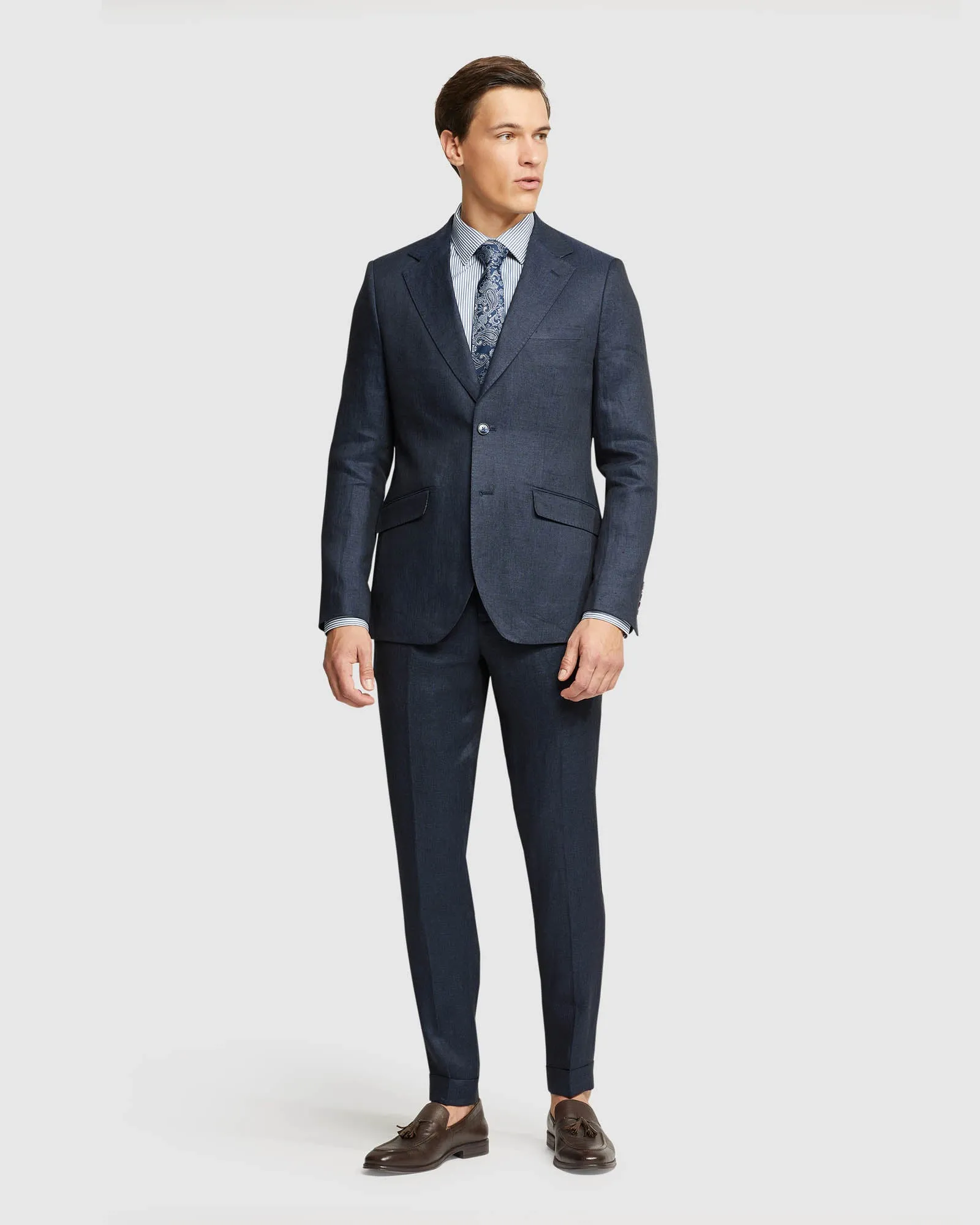 Folded Cuff Linen Trousers sold by Oxford Shop product image thumbnail 5